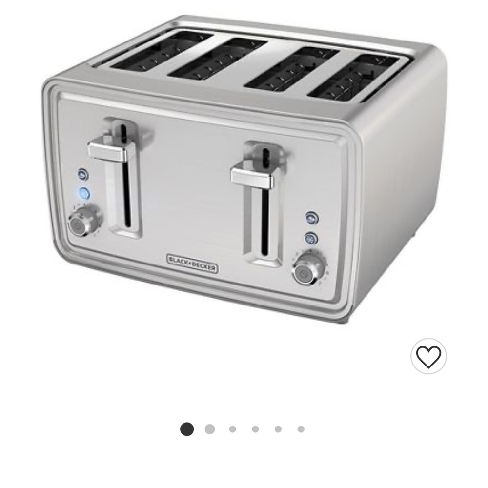 Black and Decker 4 slice toaster- stainless steel
